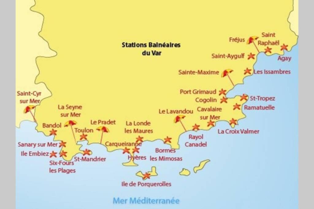 Apartmán Superbe T2 Lumineux 3*** 10 Mn A Pied De La Plage Le Pradet Exteriér fotografie